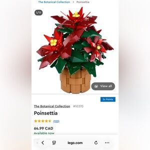 LEGO Floral Display with Red and Green Accents